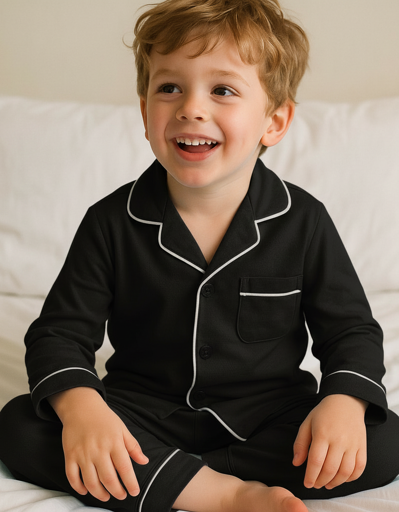 Cozy Dreamer Classic Black Kids' Night Suit