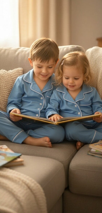 Serene Slumber Sky Blue Kids' Night Suit